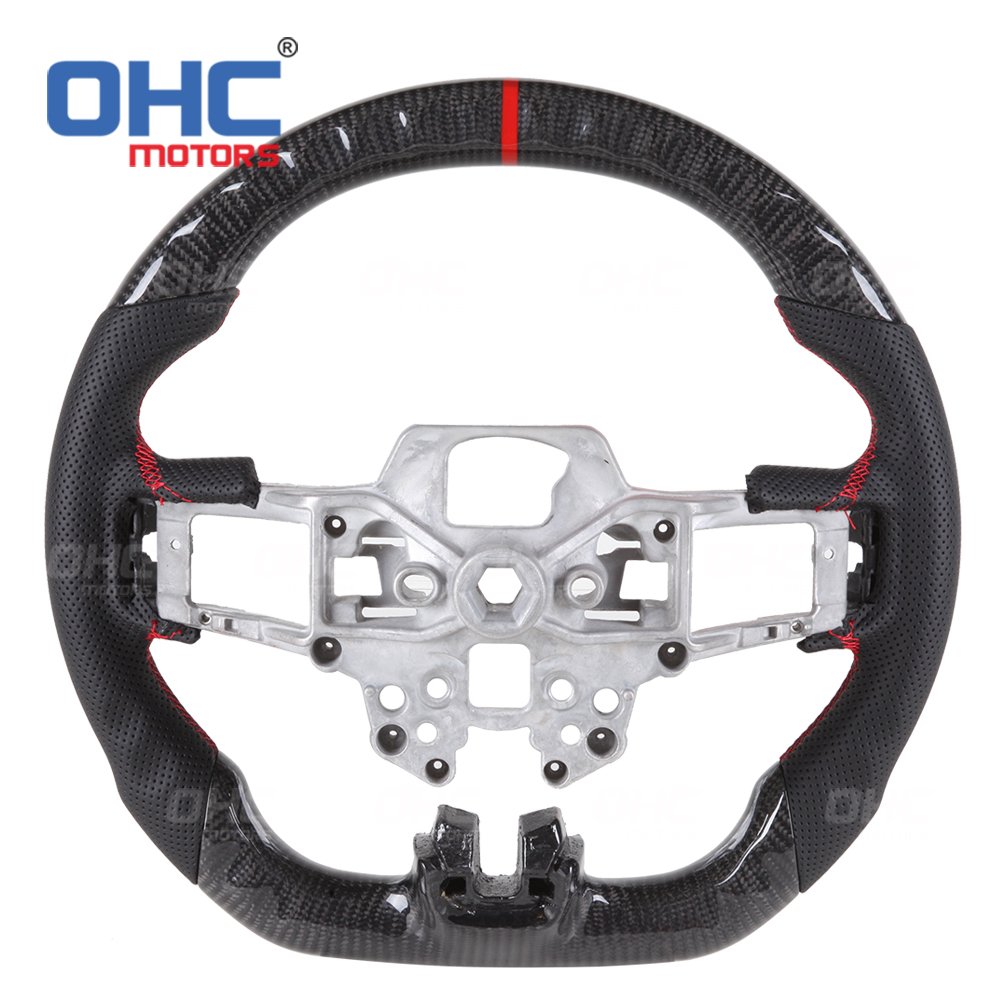 Real Carbon Fiber Steering Wheel Fit for Ford Mustang 2018 2019 2020 2021 Steering Wheel Carbon Fiber ohc motors