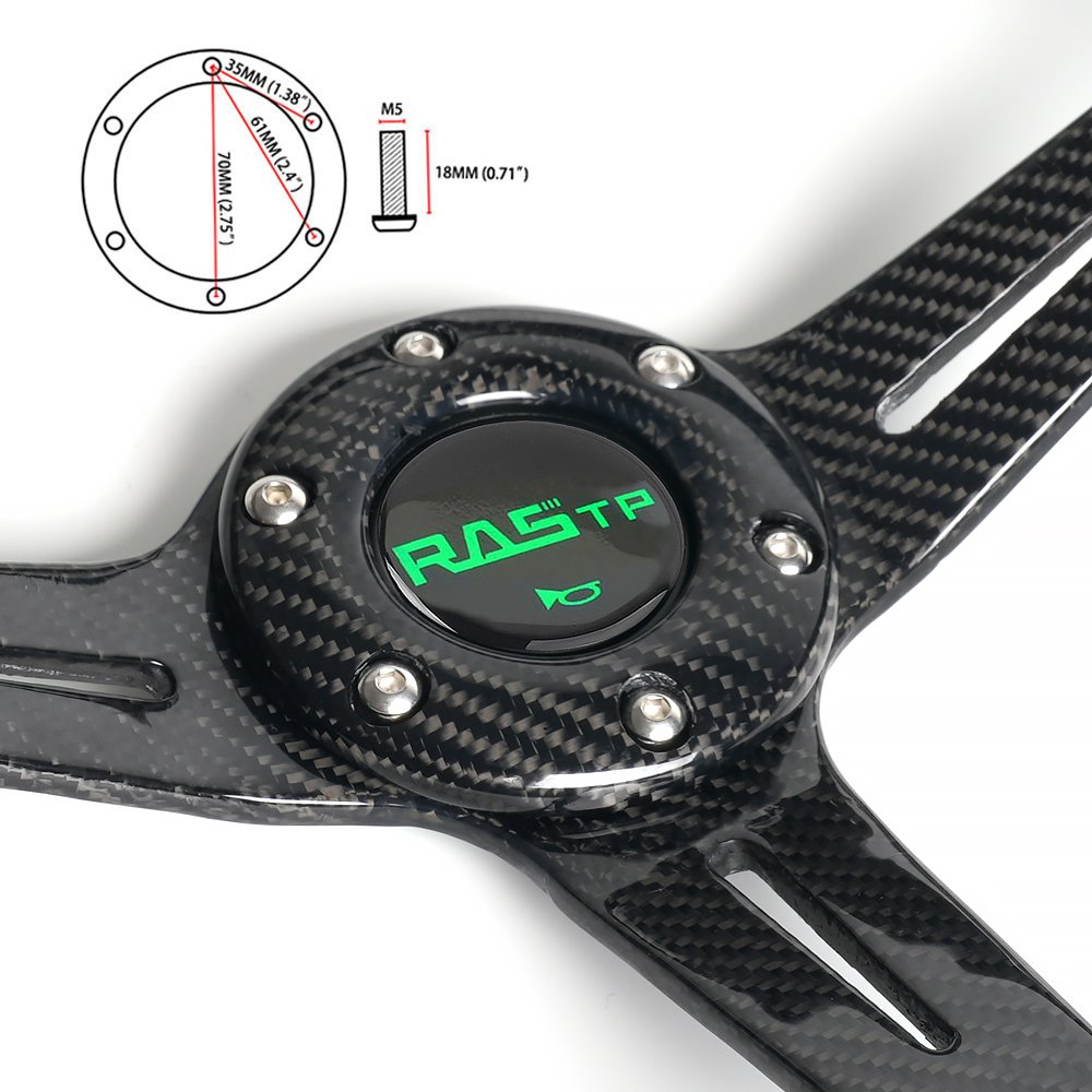 Universal Deep Dish Steering Wheel 345mm Diameter Deep Around 75mm 6 Bolts 70mm Car Carbon Fiber Steering Wheel