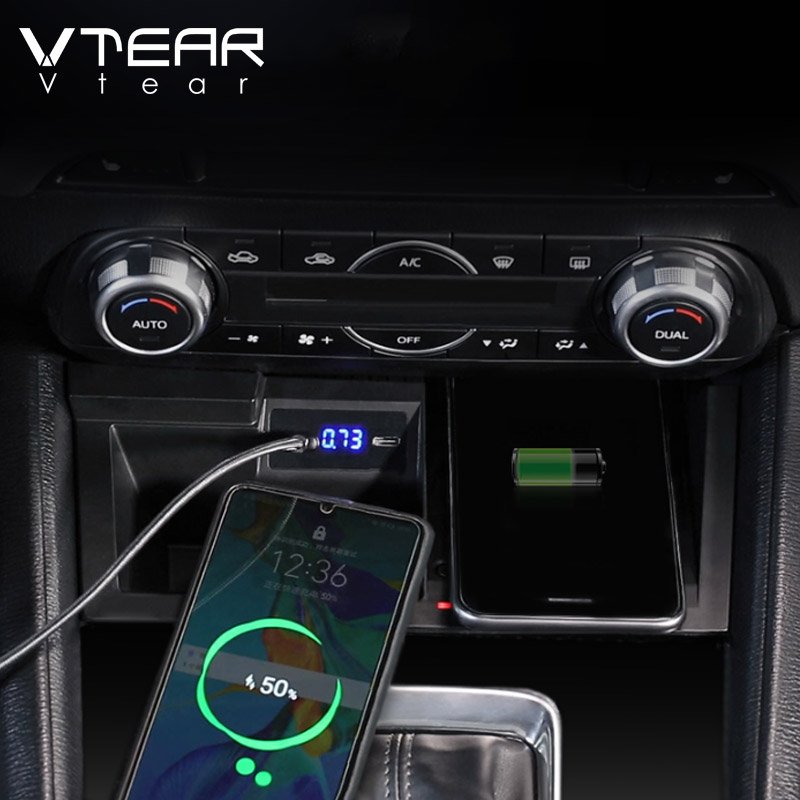QI Car Wireless Charger for Mazda CX-5 KF 2021 2020 Accessories Fast Charge Phone Holder Charging Plate Interior Modification