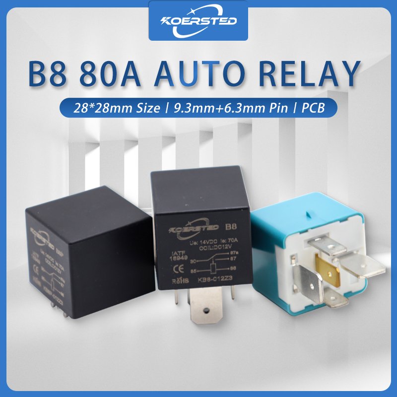 KKA-B8/A8 Series High Quality 70A/80A Automotive Relay 12V/24V Cubic/PPA6 Metal Bracket Transparent Type New Condition for Autos