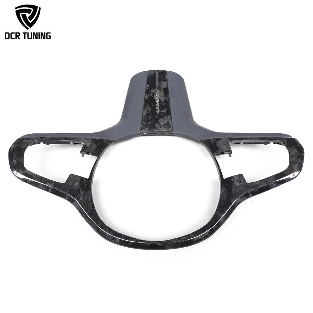 For BMW Dry Carbon Fiber Steering Wheel Trim G30 X3 G01X4 G02 6 SER GT G32 2017-19 Interior Steering Middle Cover Car Upgrade