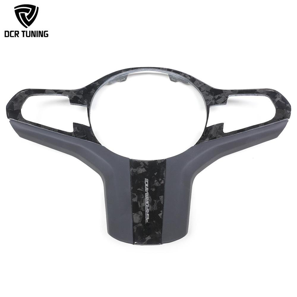 For BMW Dry Carbon Fiber Steering Wheel Trim G30 X3 G01X4 G02 6 SER GT G32 2017-19 Interior Steering Middle Cover Car Upgrade