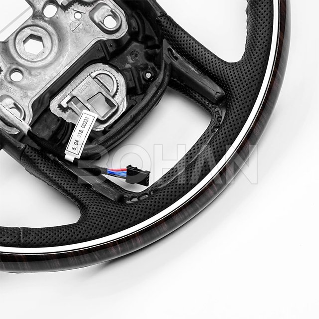 Wood W/heated D-Type Racing Design Car Steering Wheel Nappa Perforated Leather for Land Rove Range Rover Sport L494 Evoque Velar