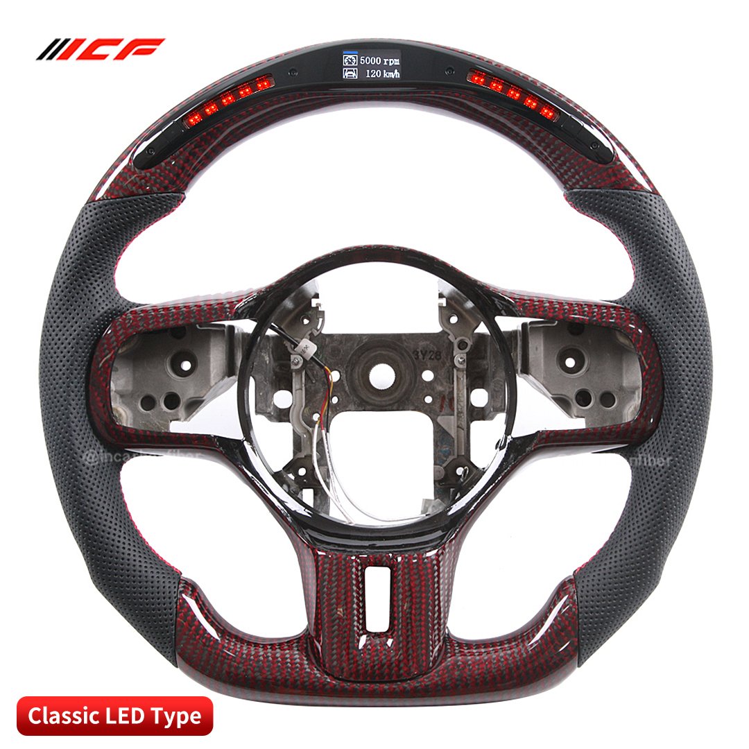 100% Real Carbon Fiber LED Steering Wheel for Mitsubishi Evo 9 EVO X
