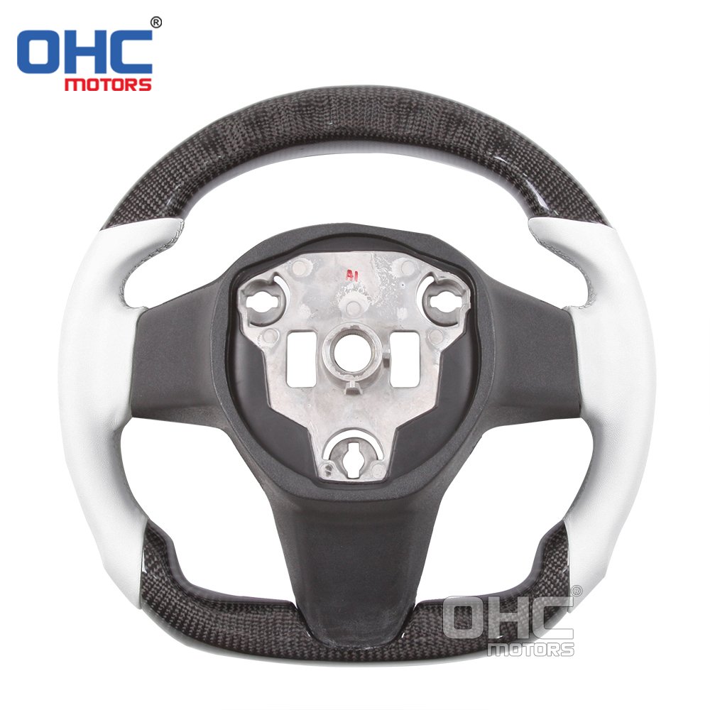 Car Steering Wheel for Tesla Model 3 Y Model3 LED RPM Carbon Fiber steering wheel 2017 2018 2019 2020 2021 2022 OHC MOTORS