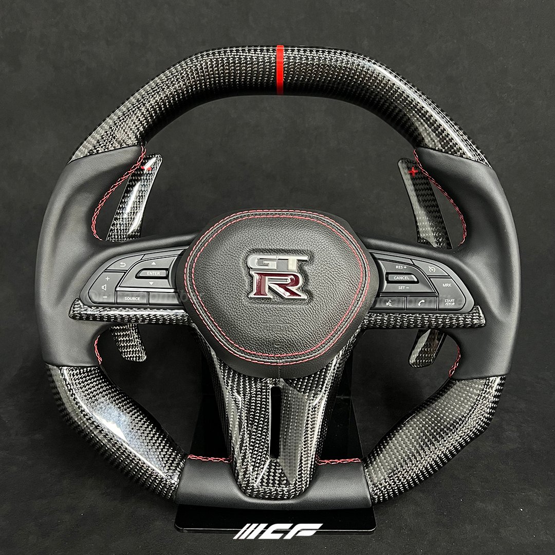 100% Real LED Carbon Fiber Steering Wheel for Nissan 350Z 370Z Bluebird GTR Navara i8
