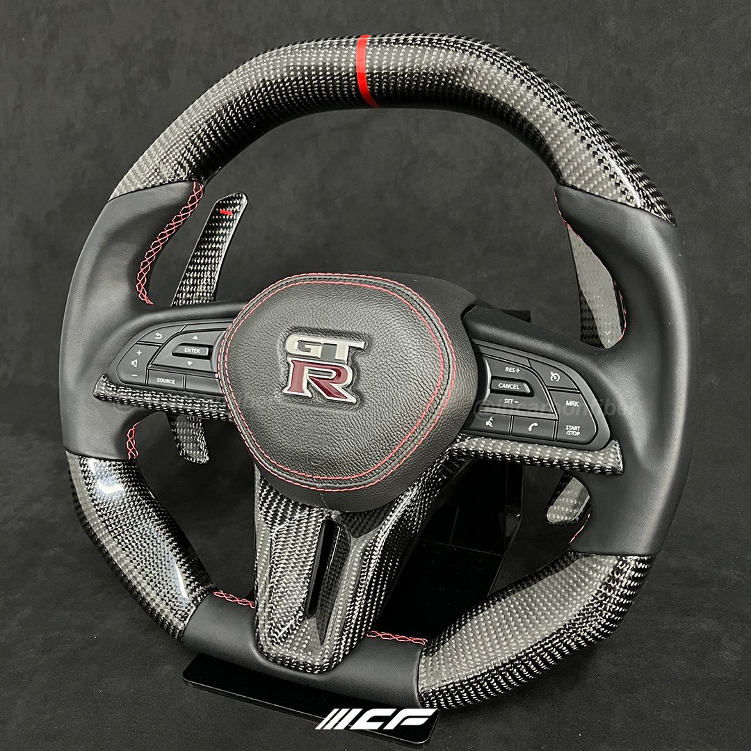 100% Real LED Carbon Fiber Steering Wheel for Nissan 350Z 370Z Bluebird GTR Navara i8