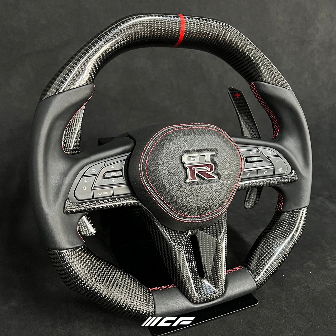 100% Real LED Carbon Fiber Steering Wheel for Nissan 350Z 370Z Bluebird GTR Navara i8