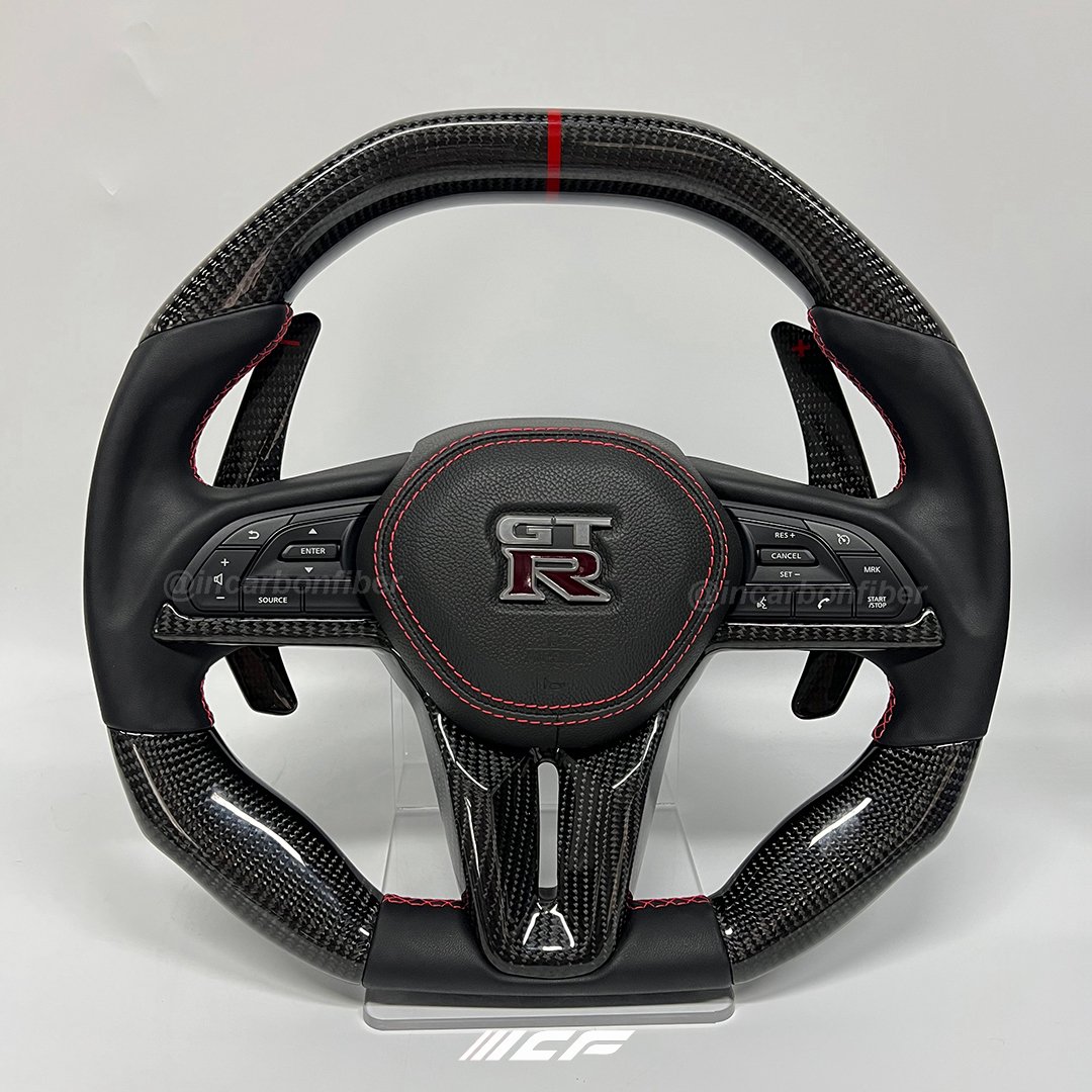 100% Real LED Carbon Fiber Steering Wheel for Nissan 350Z 370Z Bluebird GTR Navara i8