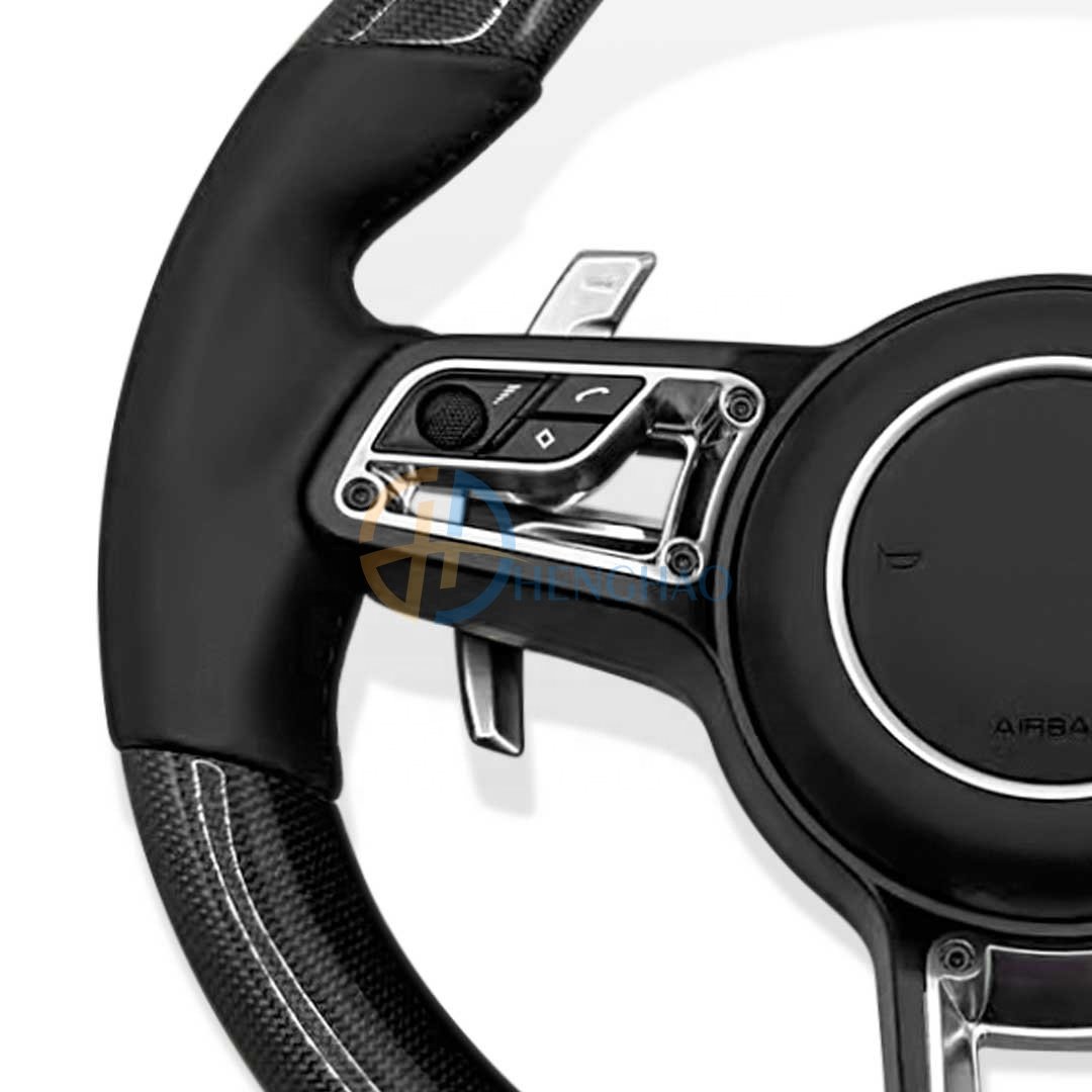 Custom Car Carbon Steering Wheel For Porsche Cayenne Macan Cayman 718 991 911 Panamera Upgraded Carbon Fiber Steering Wheel