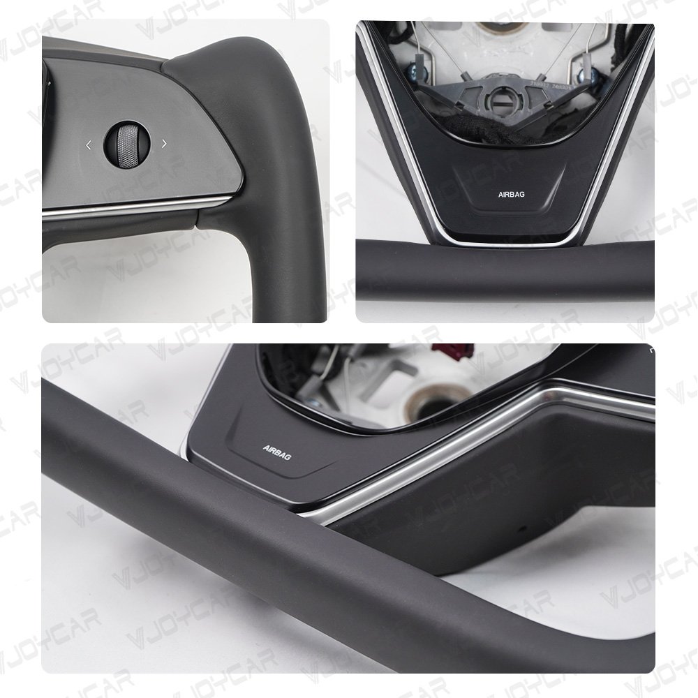 Upgrade Model X S Style Carbon Fiber Leather Yoke Steering Wheel for Tesla Model 3 Y Full Modification Accessories