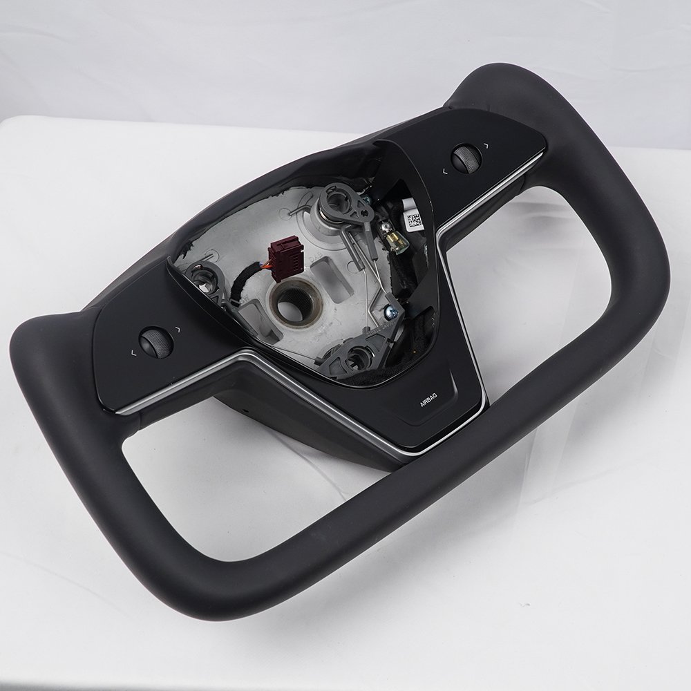 Upgrade Model X S Style Carbon Fiber Leather Yoke Steering Wheel for Tesla Model 3 Y Full Modification Accessories