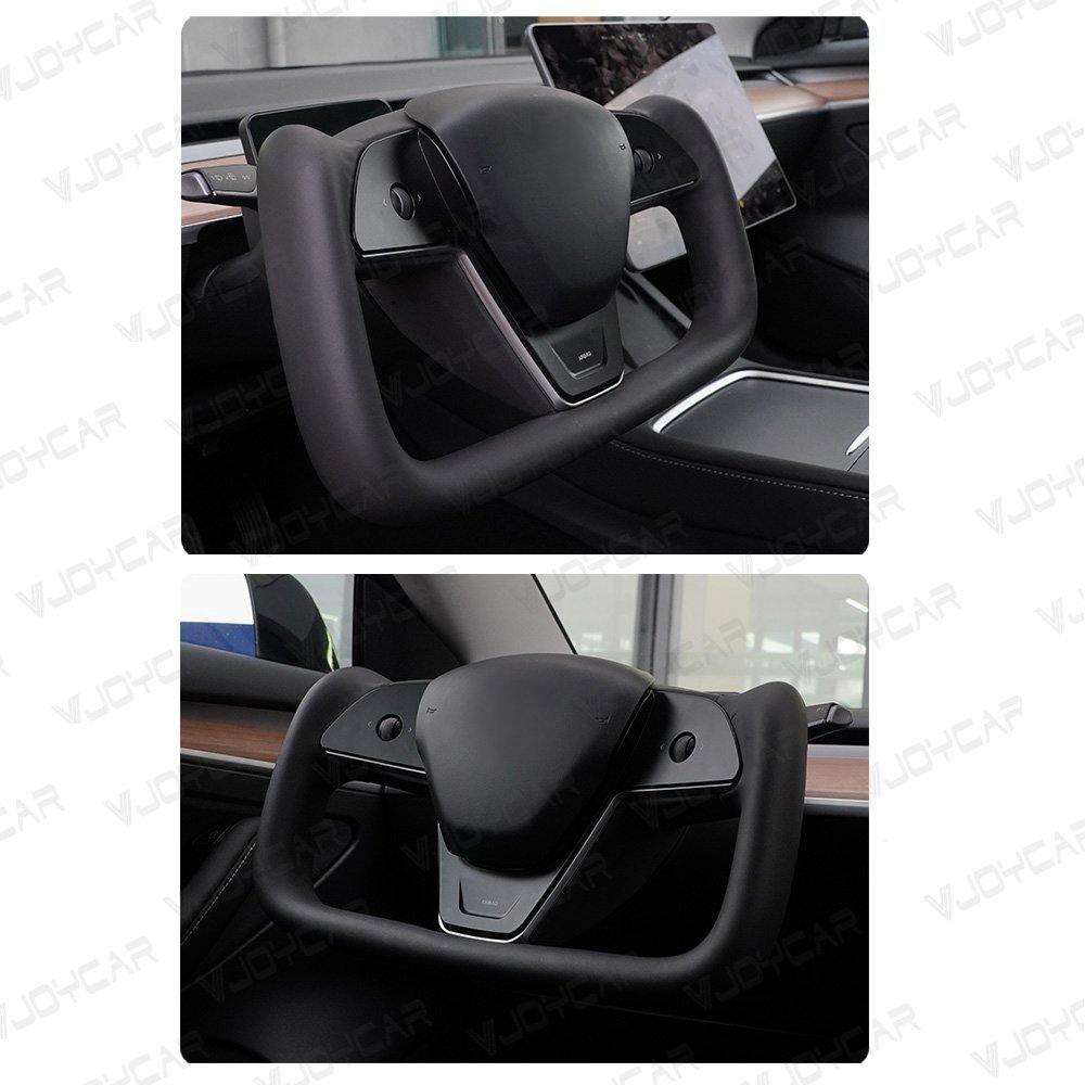 Upgrade Model X S Style Carbon Fiber Leather Yoke Steering Wheel for Tesla Model 3 Y Full Modification Accessories