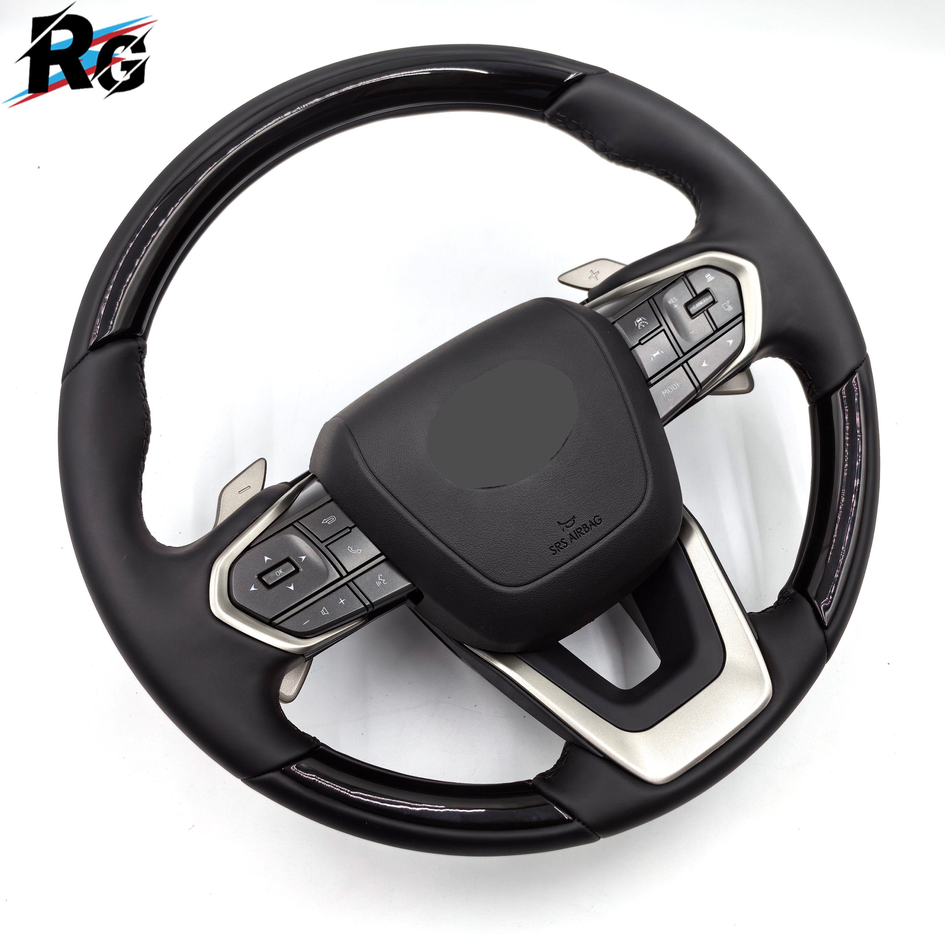 High Quality Sport 380MM Black Car Genuine Leather Steering Wheel For Toyota Lexus LX800