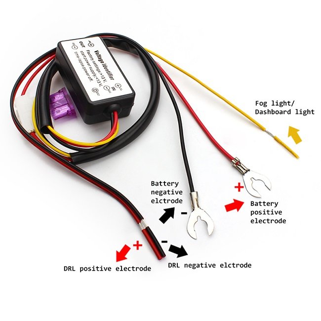 Auto Car DRL Controller LED Daytime Running Lights Controller Relay Harness Dimmer 12-18V Fog Light Controller