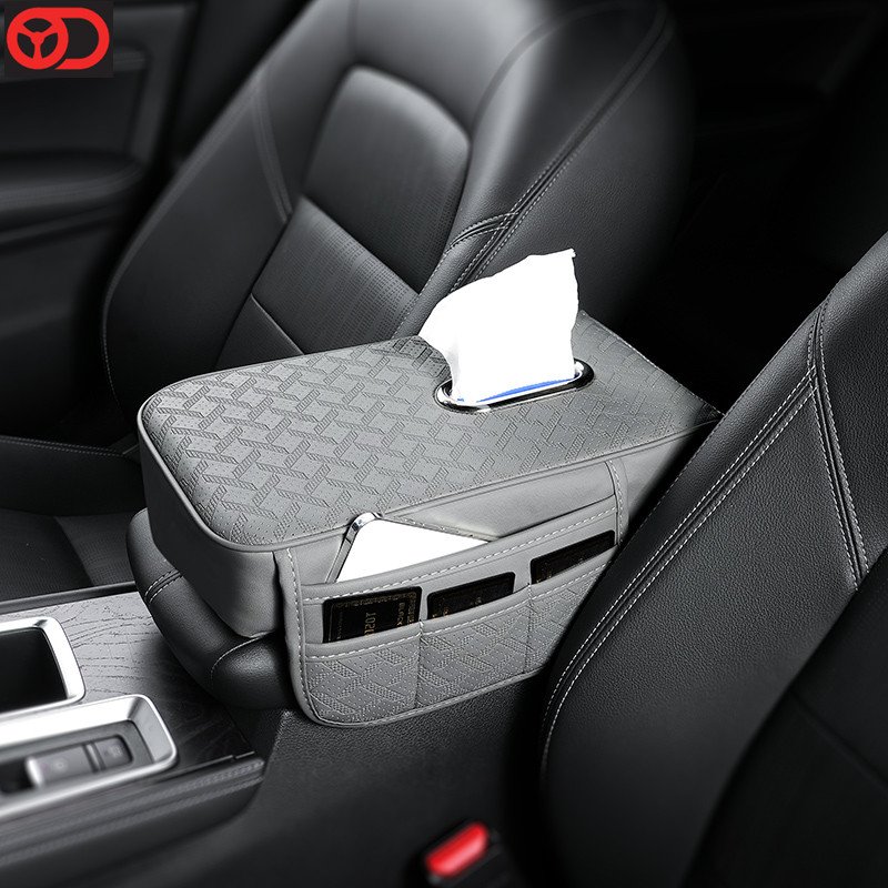 Factory Price Multi-functional Car Armrest Cushion Elbow Cushion Phone Card Organizer with Tissue Box for Car Accessories
