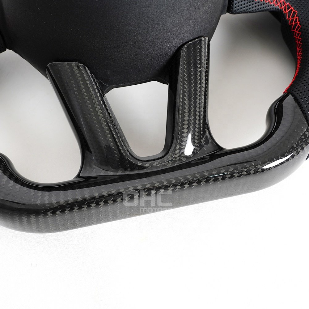 Us Local Stock Dry Carbon Fiber Steering Wheel For Challenger Dodge Charger Steering Wheel 2015 2016 2017 2018 2019 2020