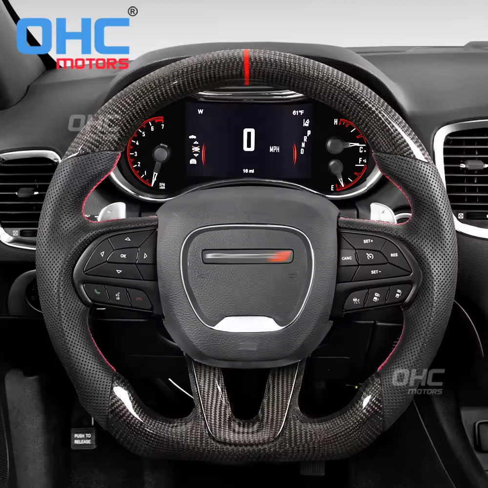 Us Local Stock Dry Carbon Fiber Steering Wheel For Challenger Dodge Charger Steering Wheel 2015 2016 2017 2018 2019 2020