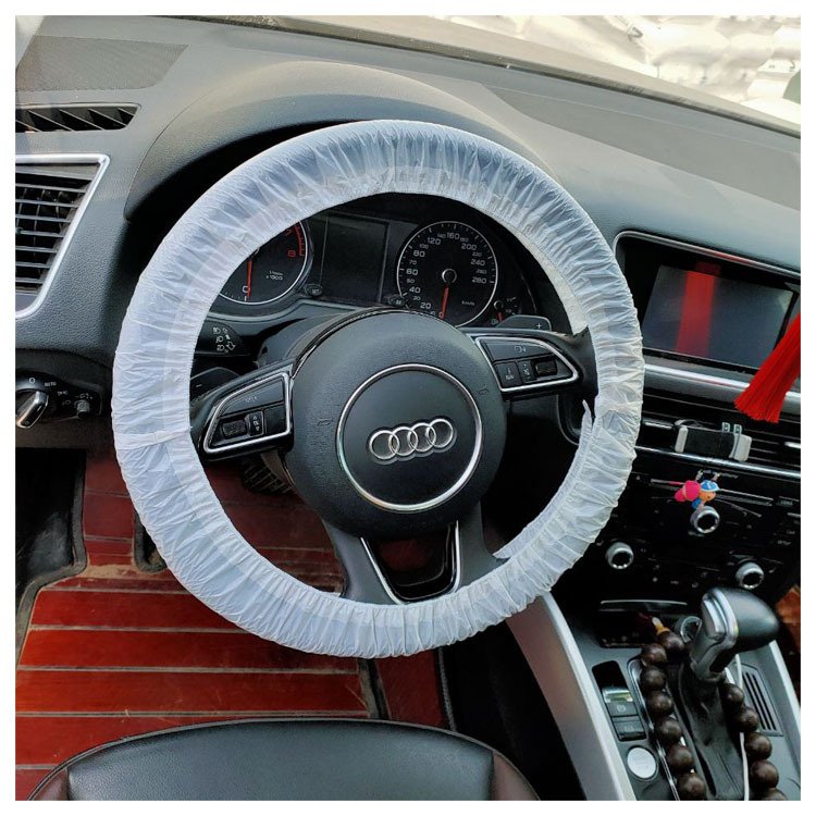 Non-woven fabric car steering wheel cover car steering wheel cover transparent and white color with elastic band