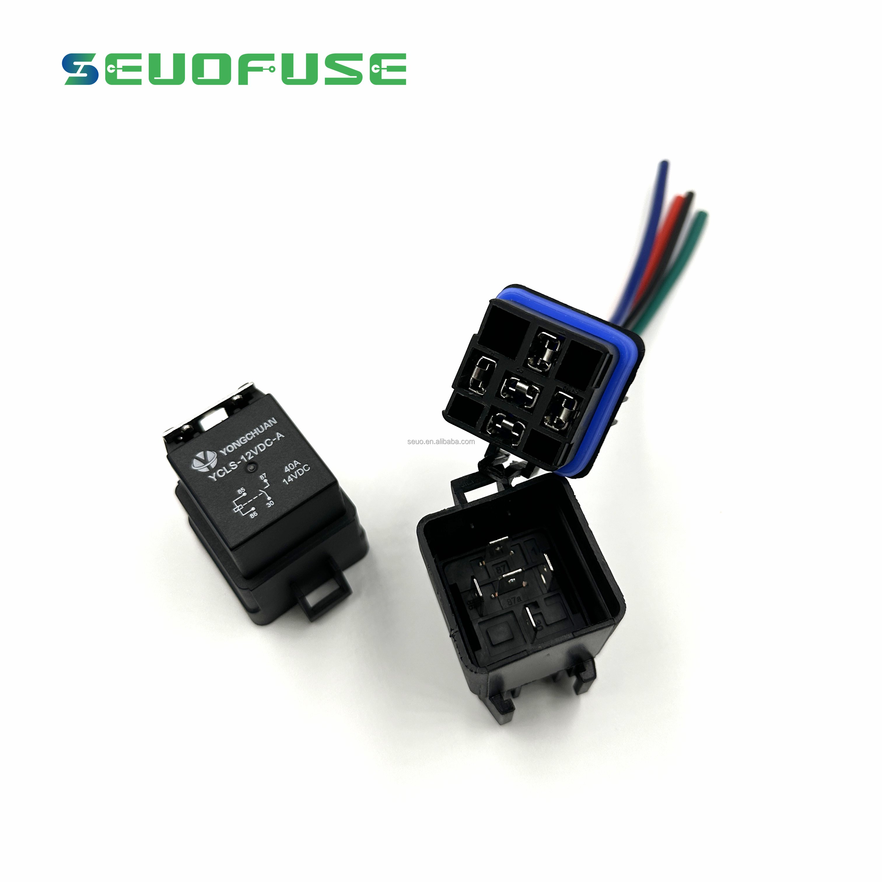 Automobile Relay Waterproof Integrated Wired 12V 40A 5Pin 4pin Auto Relay With Length Wires Car Relay
