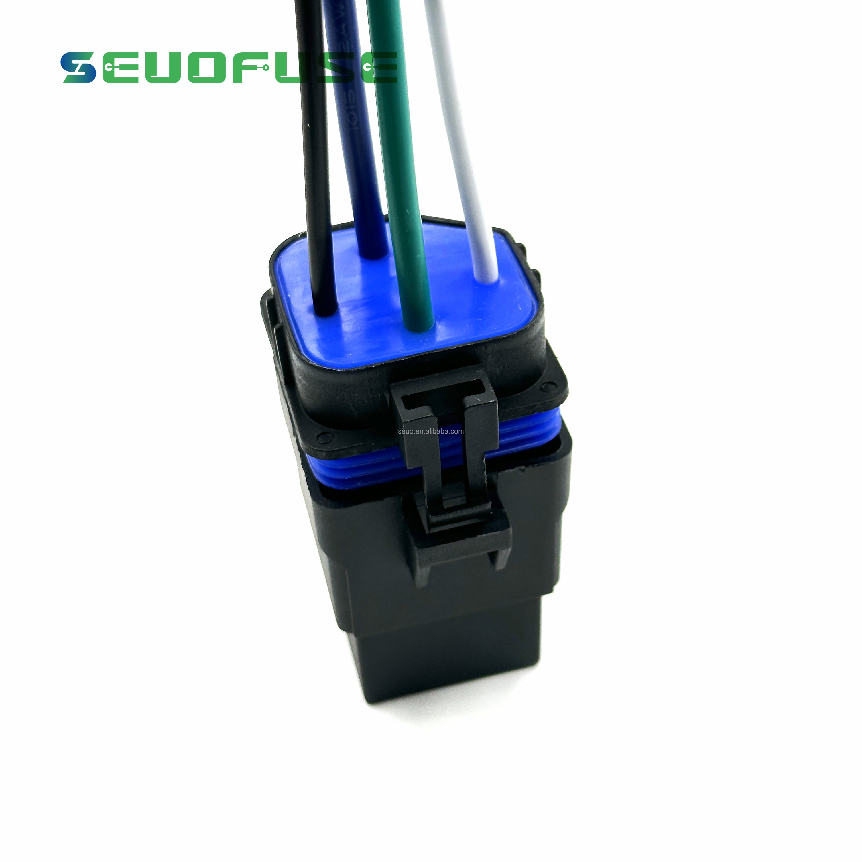 Automobile Relay Waterproof Integrated Wired 12V 40A 5Pin 4pin Auto Relay With Length Wires Car Relay