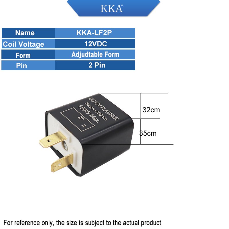 KKA-LF2P 12V 2PIN LED Flasher for Motorcycle Turn Signal, Black & Orange Optional