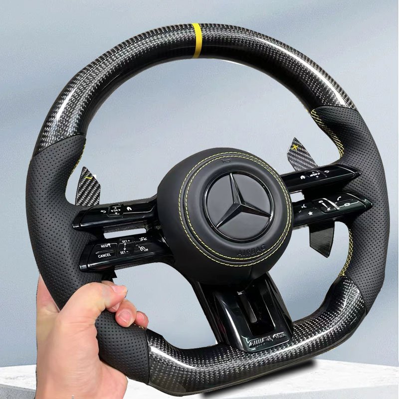 car steering wheel hot selling carbon fiber steering wheel custom steering wheel for W204 W205 W207 W211 W212 W213 W221 W222