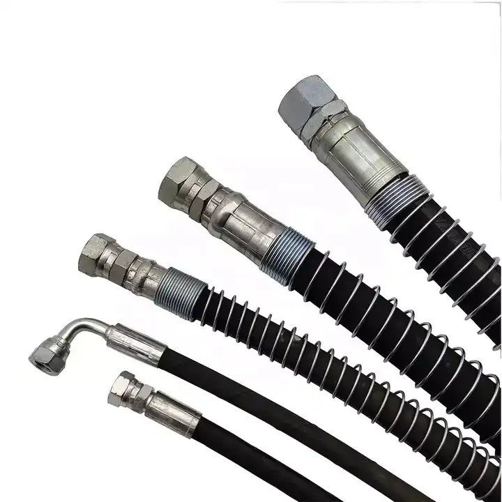 Sae100R2At 100r1 High Pressure Hydraulic Rubber Brake Hose Assembly with Joint Flange Retractable Hose Reel (seasonal)