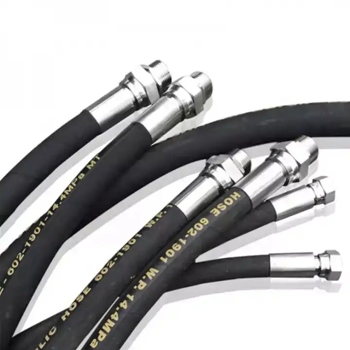Sae100R2At 100r1 High Pressure Hydraulic Rubber Brake Hose Assembly with Joint Flange Retractable Hose Reel (seasonal)