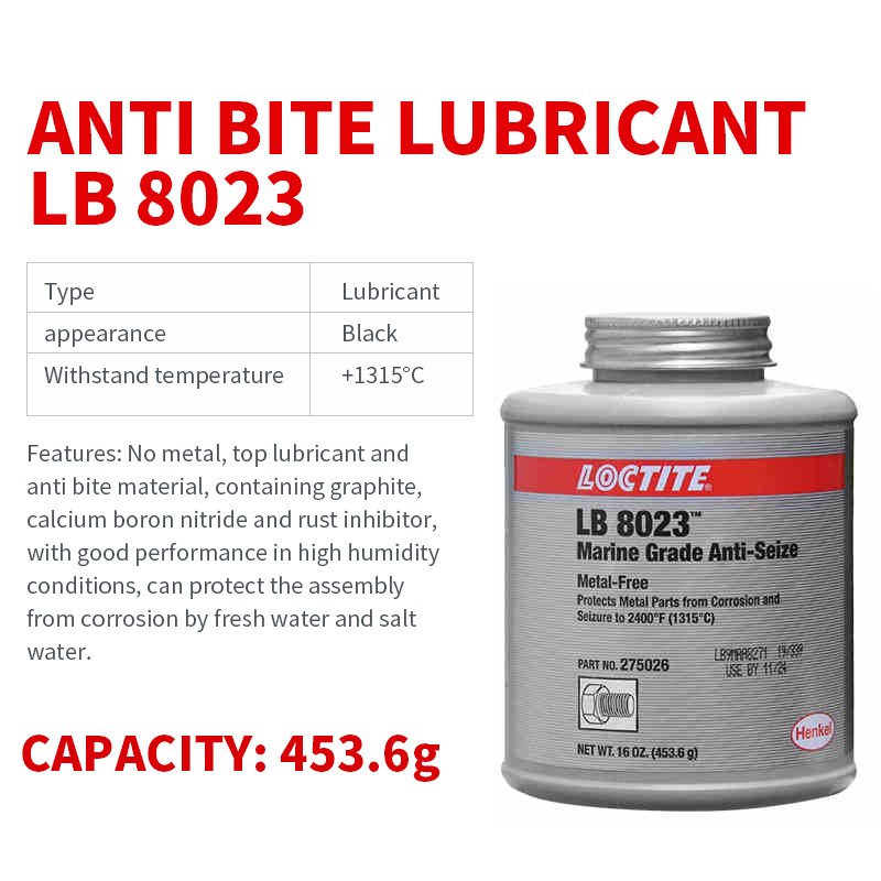 High-temperature Resistant Loctite LB 8023 453.6g Excellent Waterproof Performance Metal-free Marine Grade Anti Seize Lubricant