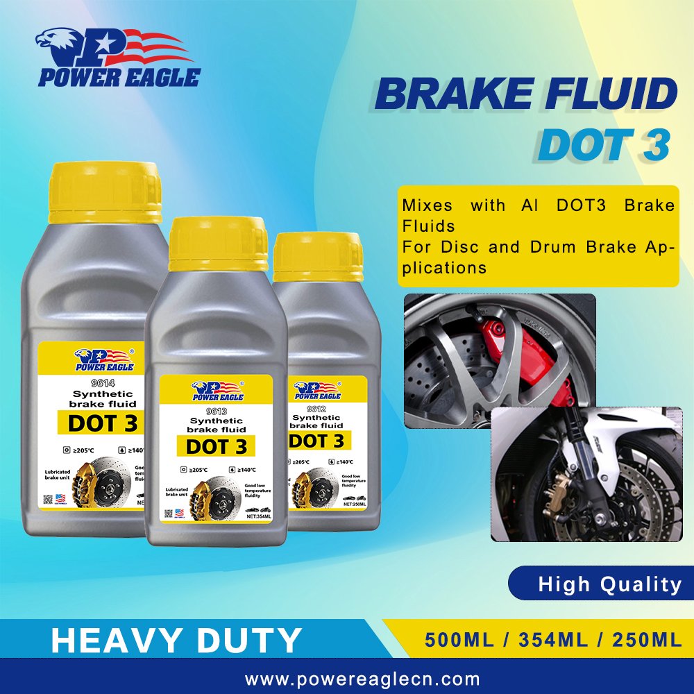 Plastic Bottle Yellow Lubricant Brake Oil DOT3 Car Break Oil