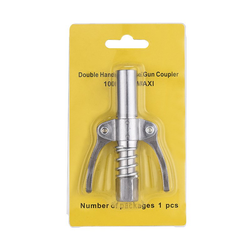 Double Handle Lock Clamp Type High Pressure Grease Nozzle Electric Pneumatic Grease Nozzle Head Grease Machine Flat Nozzle