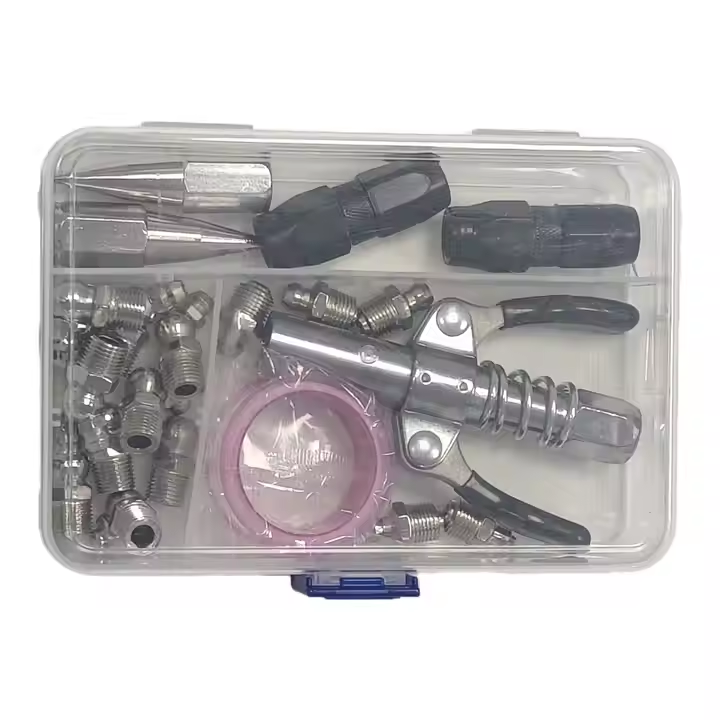Double Handle Lock Clamp Type High Pressure Grease Nozzle Electric Pneumatic Grease Nozzle Head Grease Machine Flat Nozzle