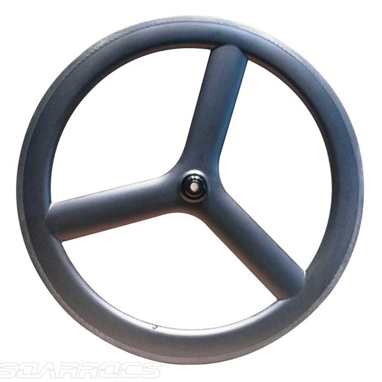 SoarRocs 700C 23mm Wide 58mm Deep 3 Spoke Wheel Tubular Clincher 3 Spoke Wheel 3K Matte Road Disc Carbon Tri Spoke Wheel
