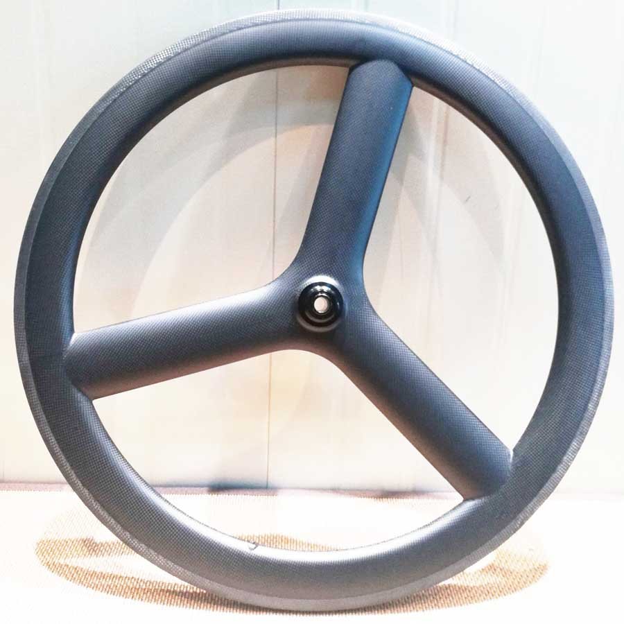 SoarRocs 700C 23mm Wide 58mm Deep 3 Spoke Wheel Tubular Clincher 3 Spoke Wheel 3K Matte Road Disc Carbon Tri Spoke Wheel