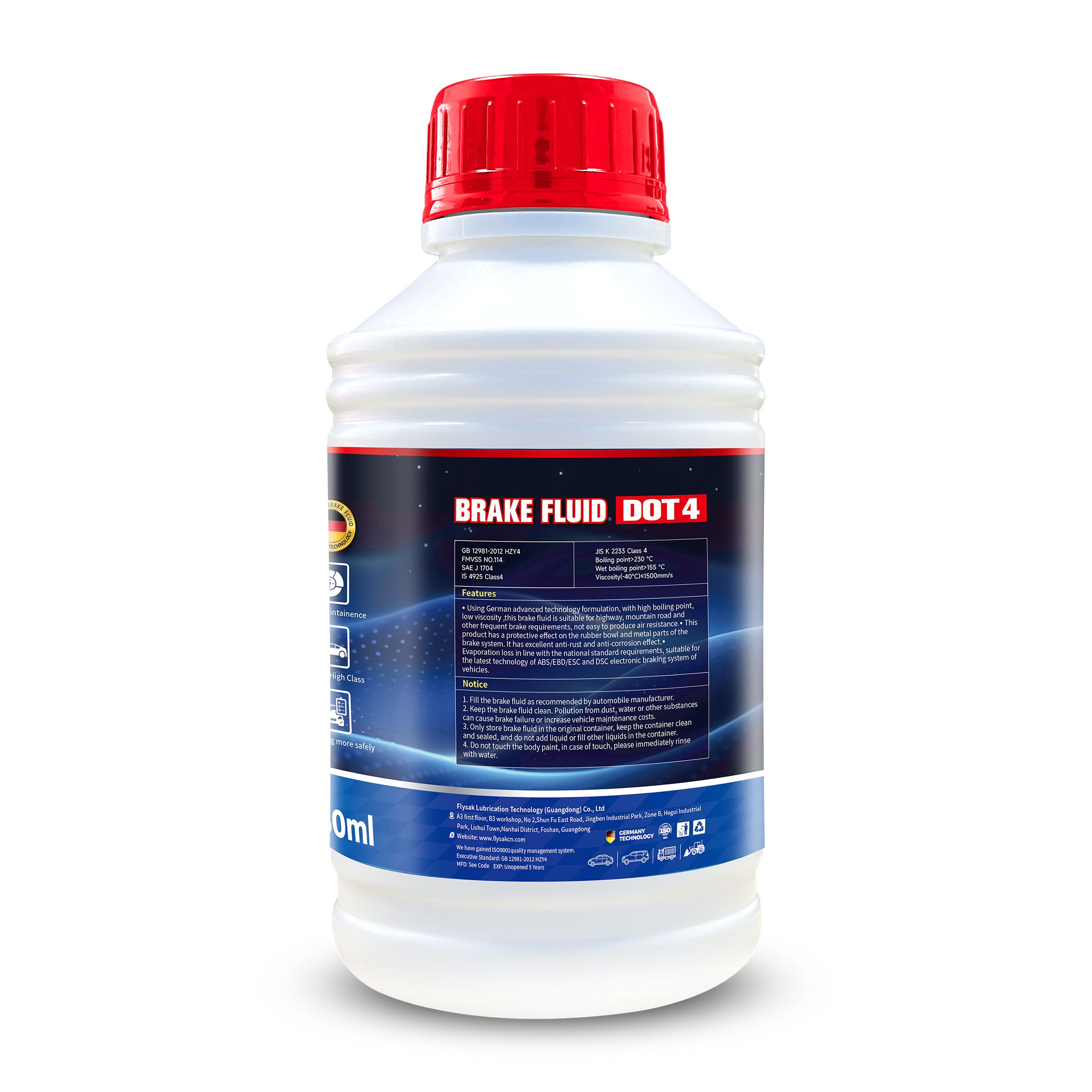 Flysak Brand Brake Fluid DOT3 Lubricant Car Care Heavy Duty Lubricant Dot3 Dot4 Auto Service Brake Oil