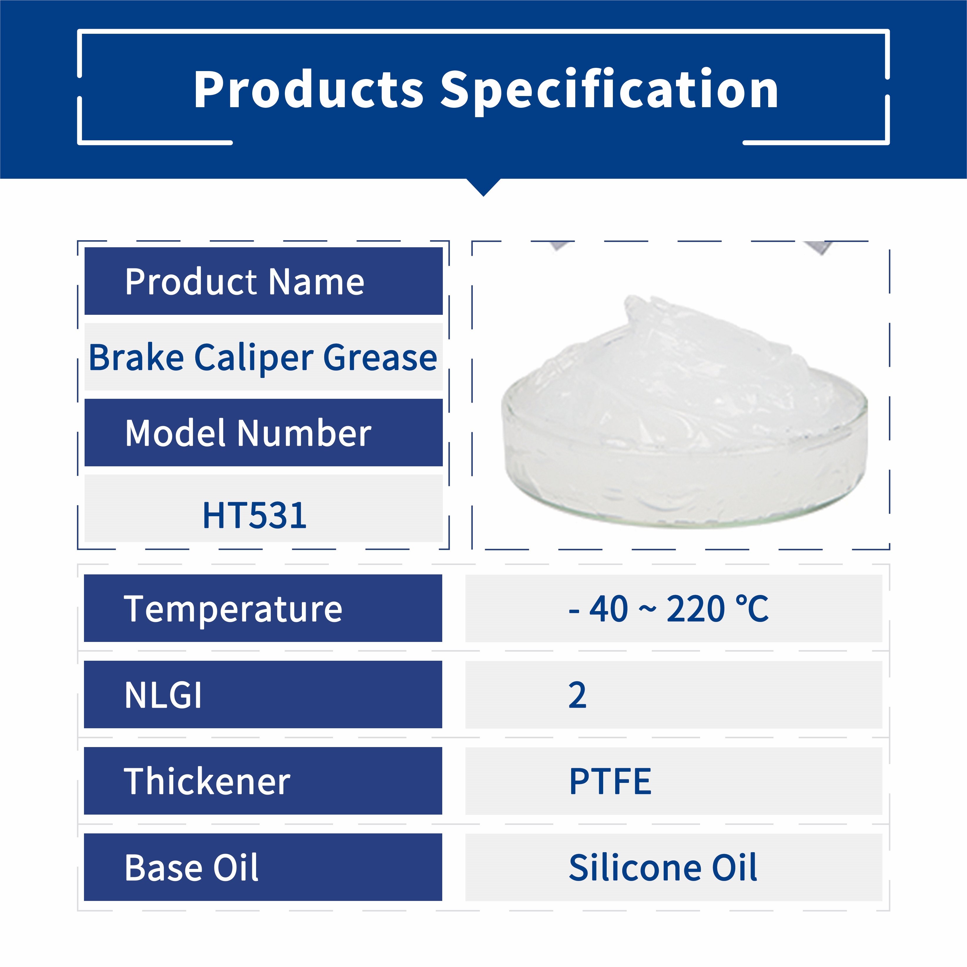 Small Package High Temperature PTFE Grease Brake Caliper Grease Anti Seize Silicone Grease for Brake Pads HT531