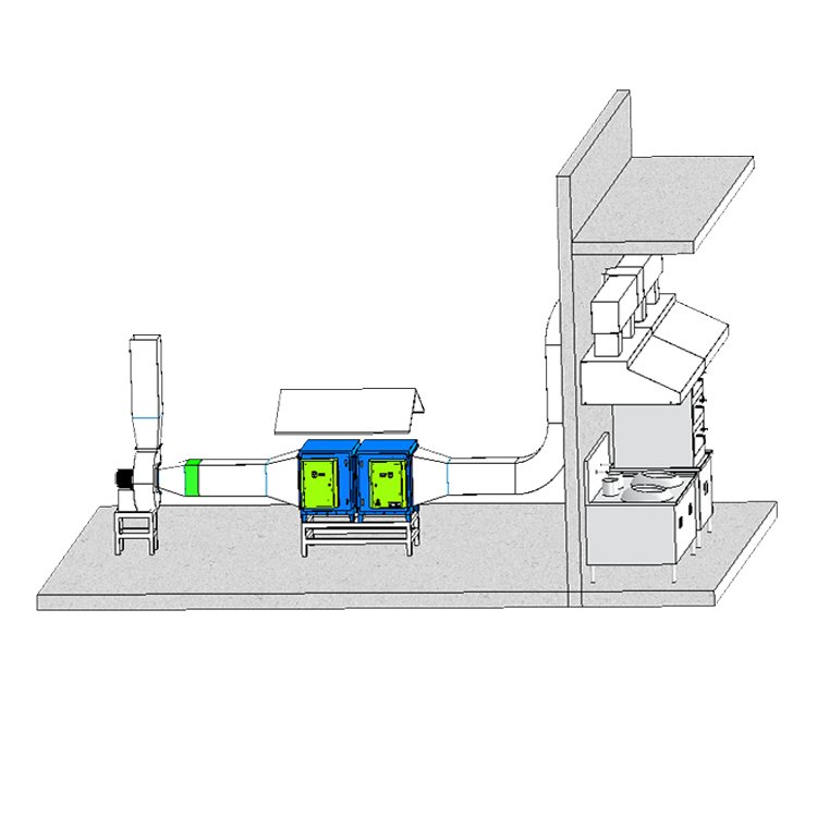 Cooking Oil Fume Smoke Filter Machine for Commercial Kitchen Exhaust Cleaning System