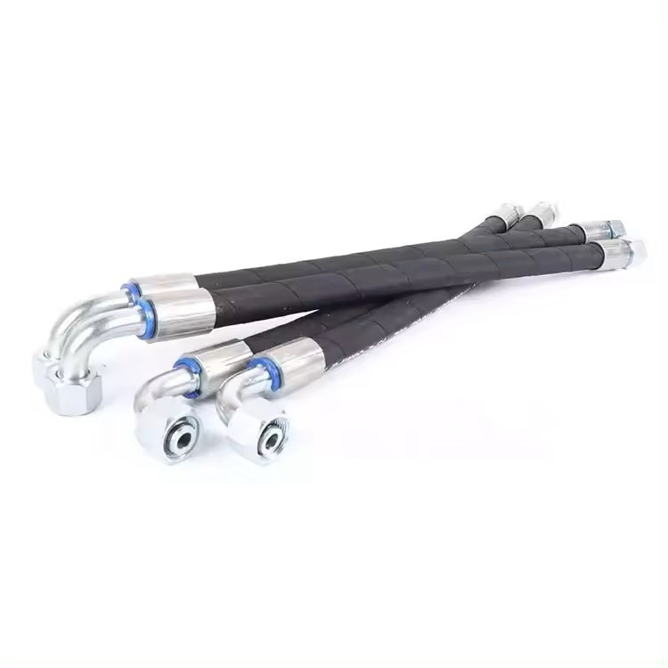SAE100R1 High Pressure Hydraulic Rubber Hose Assembly Inside Steel Braided Hydraulic Concrete Pump Brass Hose Nozzle