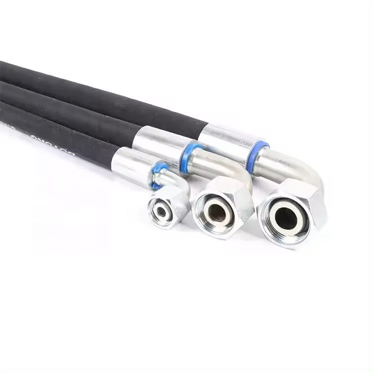 SAE100R1 High Pressure Hydraulic Rubber Hose Assembly Inside Steel Braided Hydraulic Concrete Pump Brass Hose Nozzle