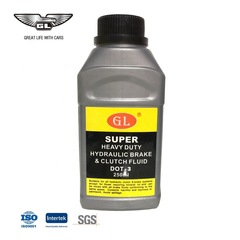 Oem 250ml Red Color Brake Fluid Dot4 for Brake System square Can Heavy Duty Brake Fluid