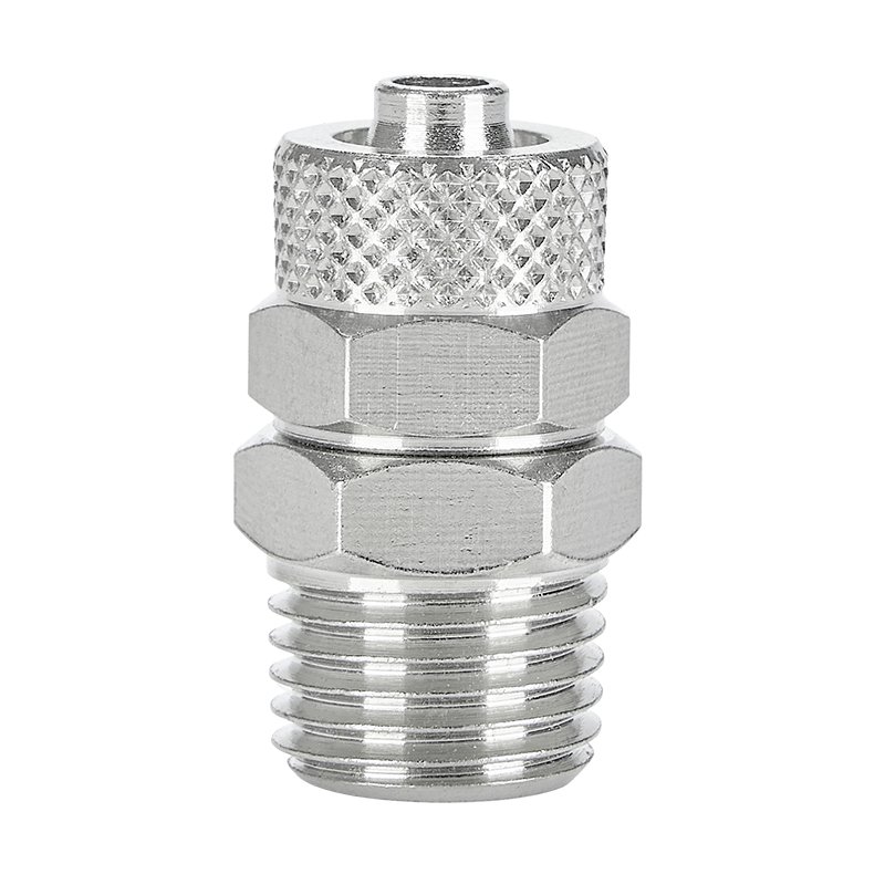 Brass Air Fittings Branch Knurling Hexagon Nut Thread for Pneumatic Parts High Quality Pneumatic Connector