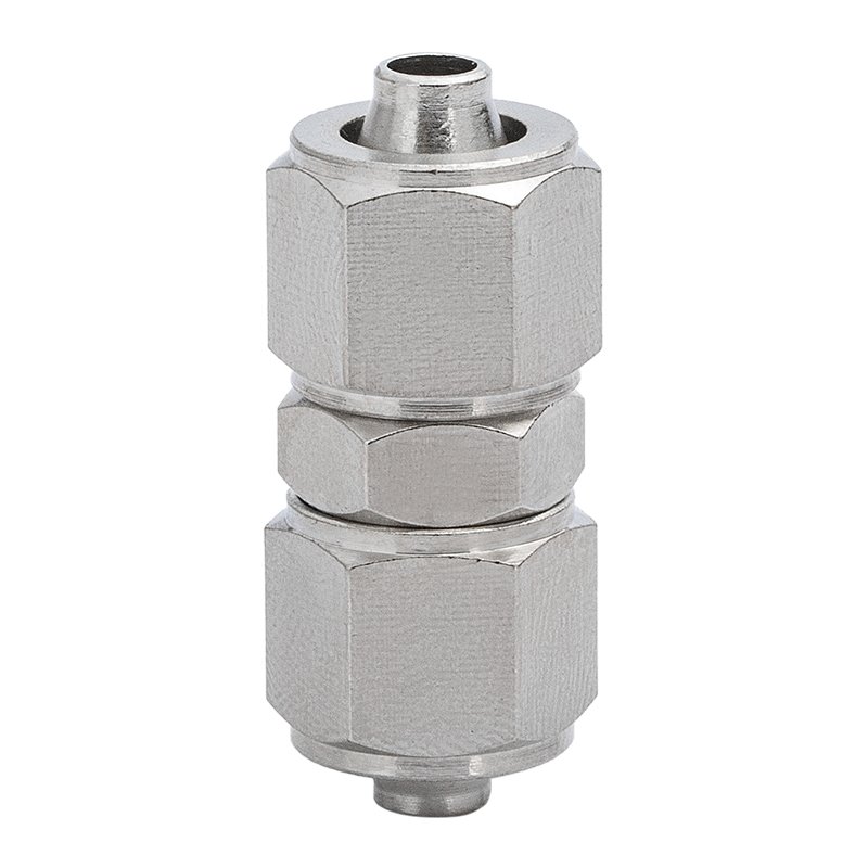 Pneumatic Quick Twist Screw Brass Nickel Plated Metal KNPG Series Reducing Straight Fitting Nut Locking Joint