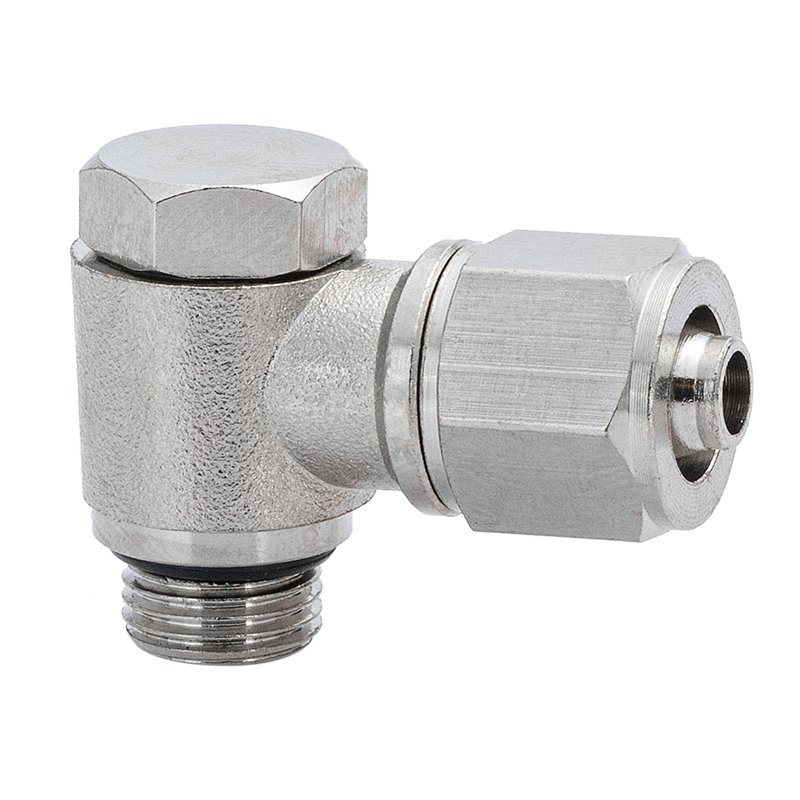 Pneumatic Quick Twist Screw Brass Nickel Plated Metal KNPG Series Reducing Straight Fitting Nut Locking Joint