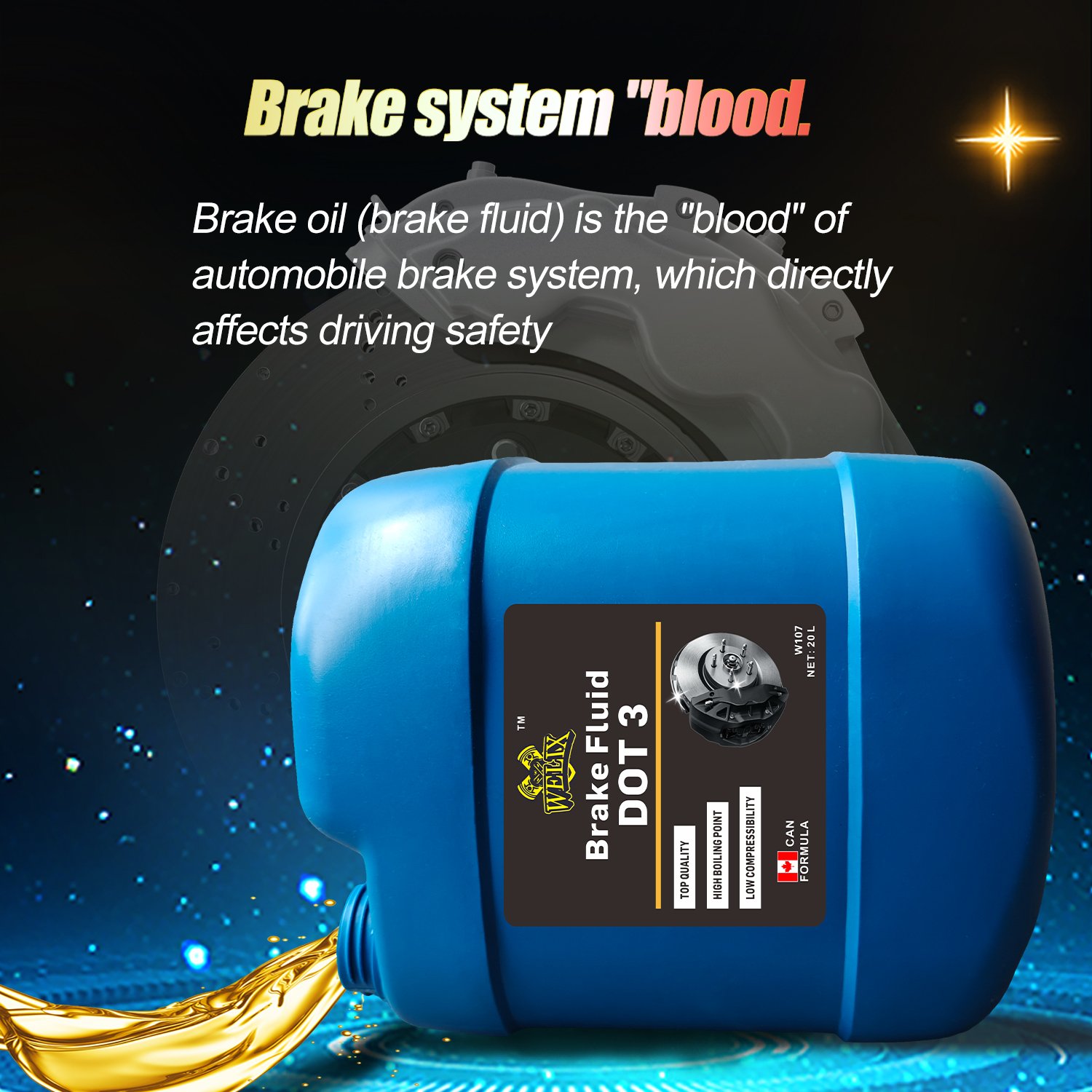 Wholesale Brake Lubricants OEM Factory Dot3 Car Brake Fluid and Clutch Fluid 20L Liquid Base Oil General Composition