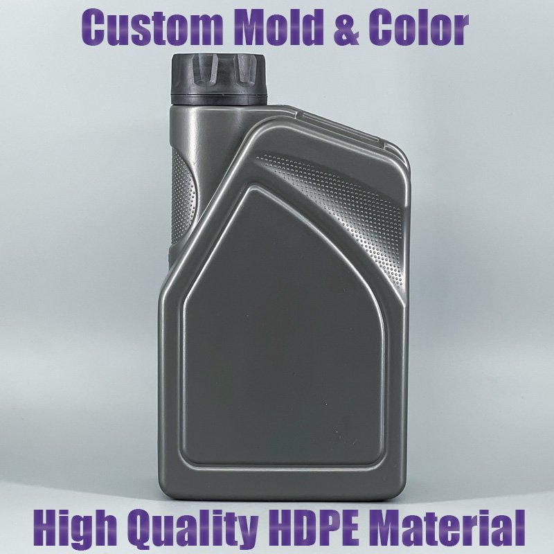 Wholesale 1 Liter Custom Dark Grey Lubricants Bottle Mobil Empty Engine Oil Bottle for Car Use