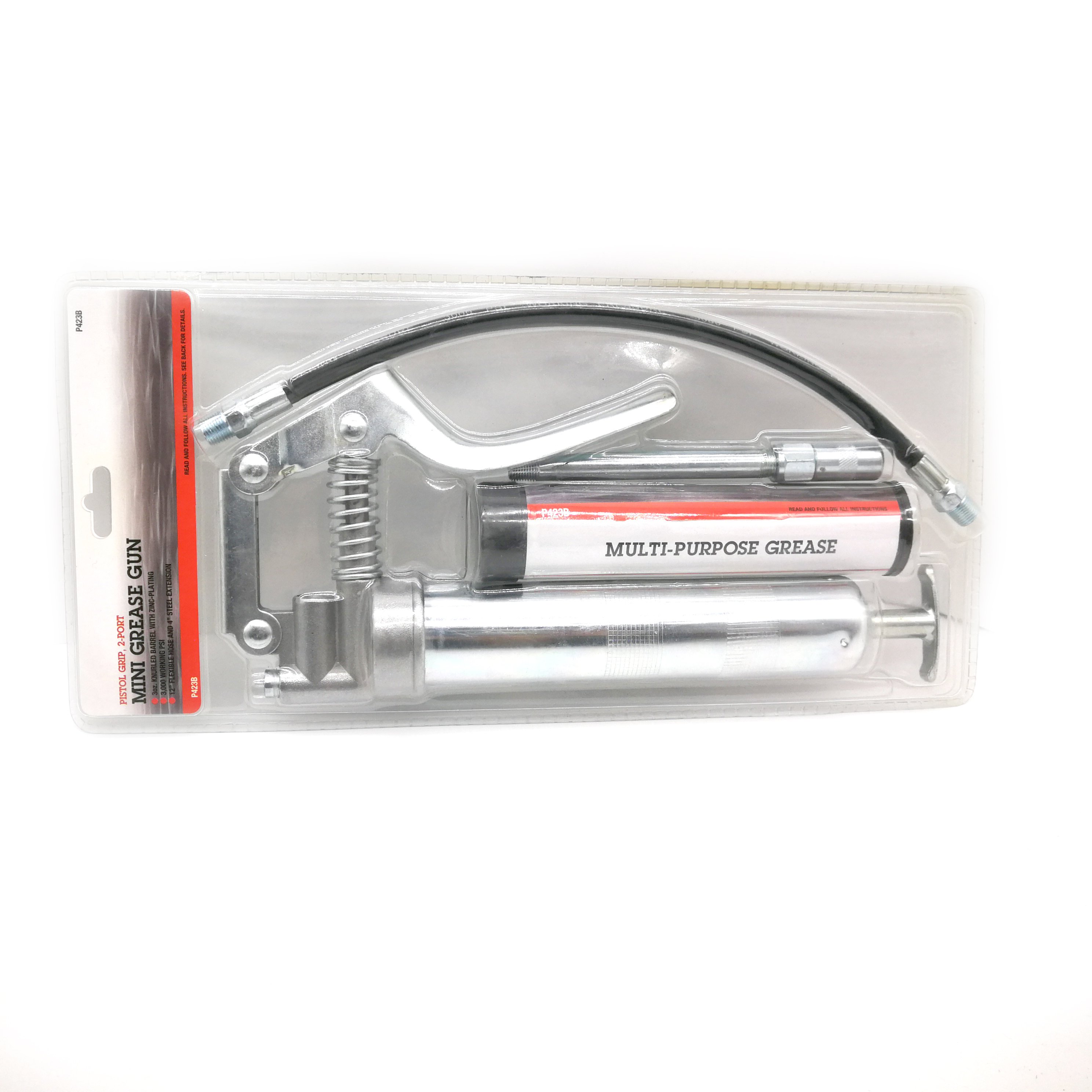 SYD-999 120CC Mini Cylinder Pistol Grease Gun 3 oz with Zinc Plated Hand Grease Gun