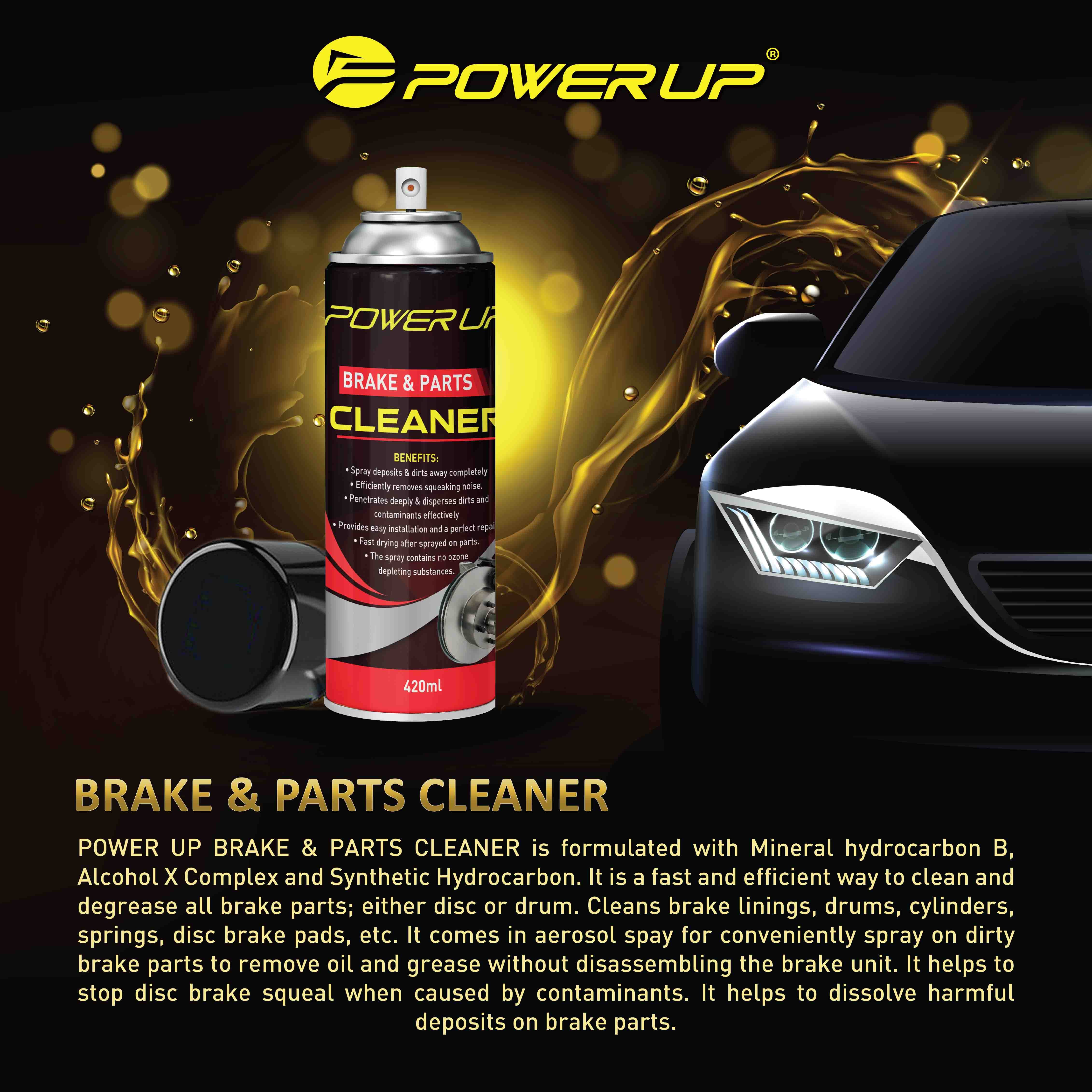 Power up 420ML Brake and Parts Cleaner Premium Brake Lubricants Product