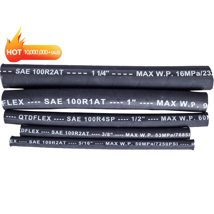 High-Pressure Braid Steel Wire Reinforced Flexible Rubber Hose Hydraulic Oil Fuel Lubricants Emulsion Glycol Hose Rubber Hoses