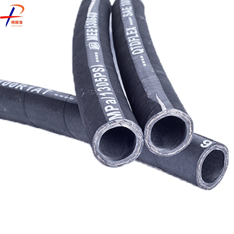 High-Pressure Braid Steel Wire Reinforced Flexible Rubber Hose Hydraulic Oil Fuel Lubricants Emulsion Glycol Hose Rubber Hoses